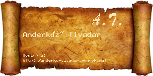 Anderkó Tivadar névjegykártya