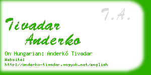 tivadar anderko business card
